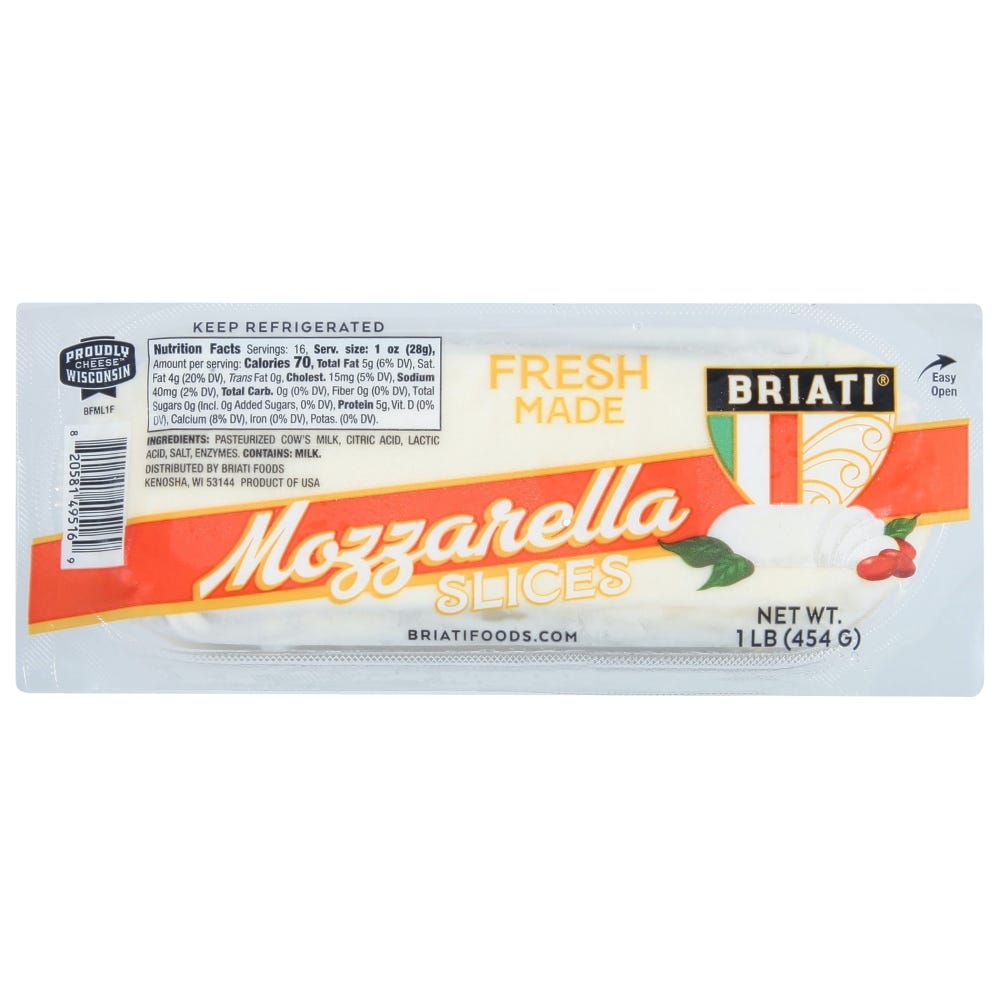 Mozzarella Log Sliced