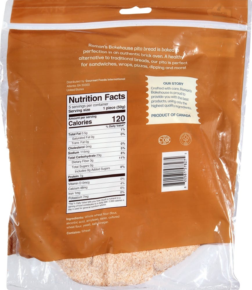 Whole Wheat Pita Bread Vegan