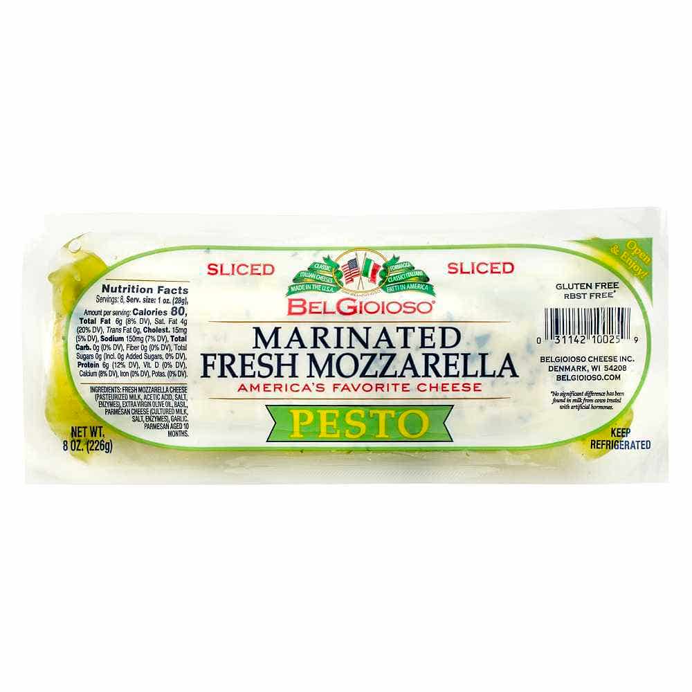 Fresh Mozzarella Log with Pesto Sliced