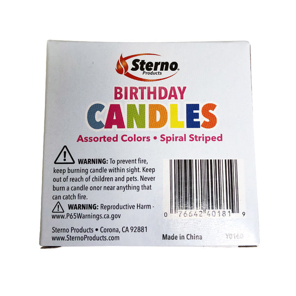 Birthday Candle Assorted Colors Spiraled