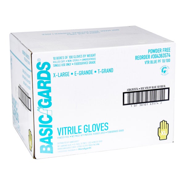 * Extra Large Blue Vitrile Gloves