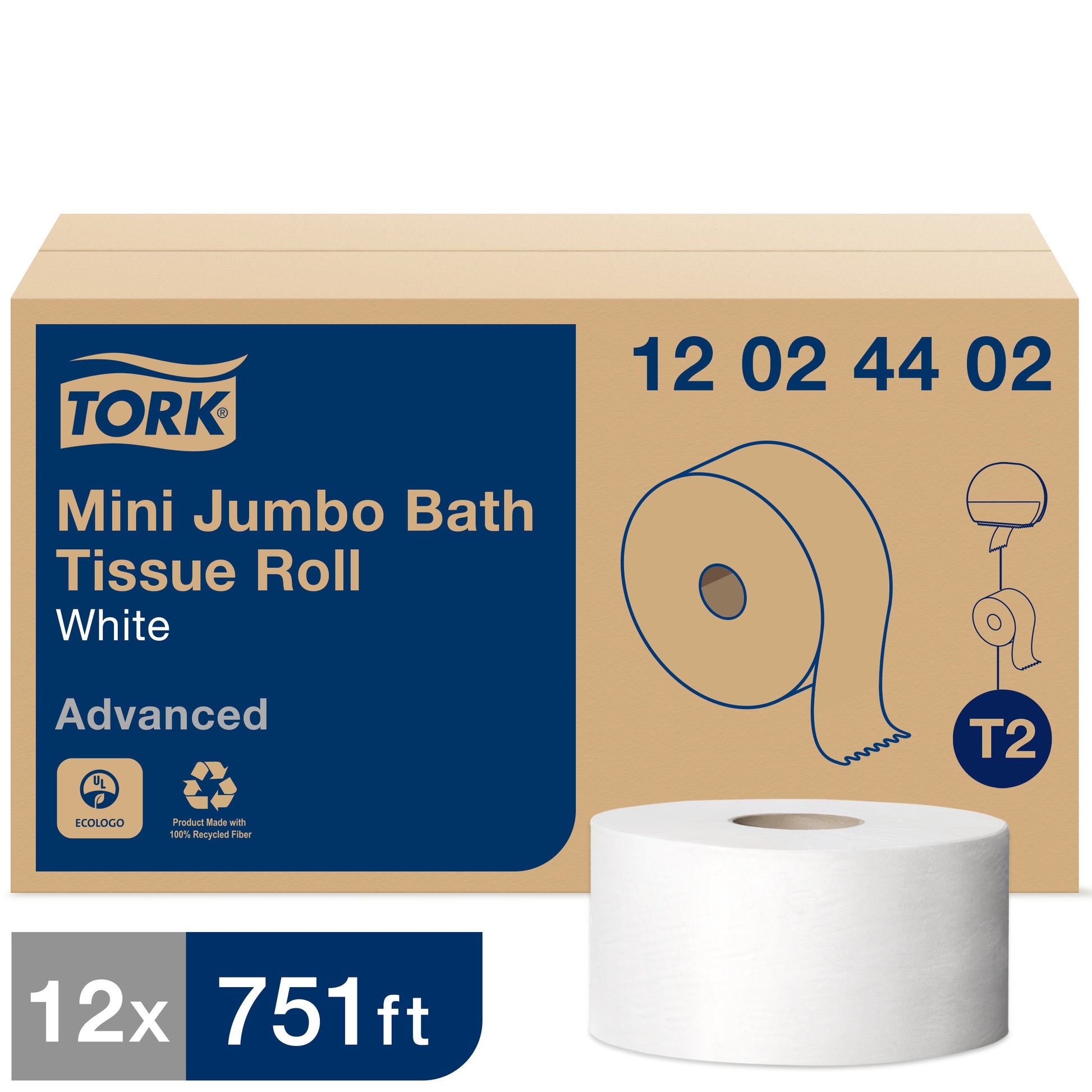 * 2 Ply Mini Jumbo Toilet Tissue