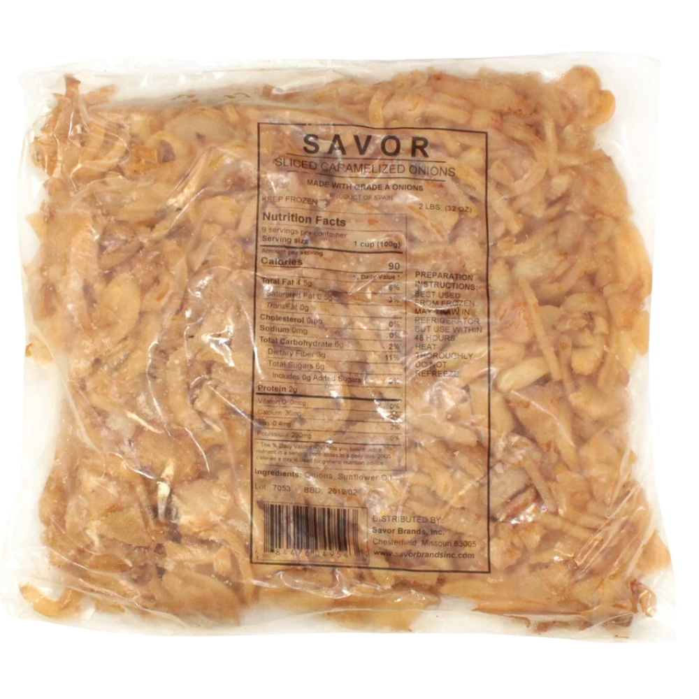 * Frozen Sliced Caramelized Onions