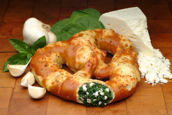 Spinach And Feta Stuffed Pretzel