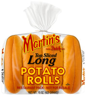 Long Potato Roll Top Sliced