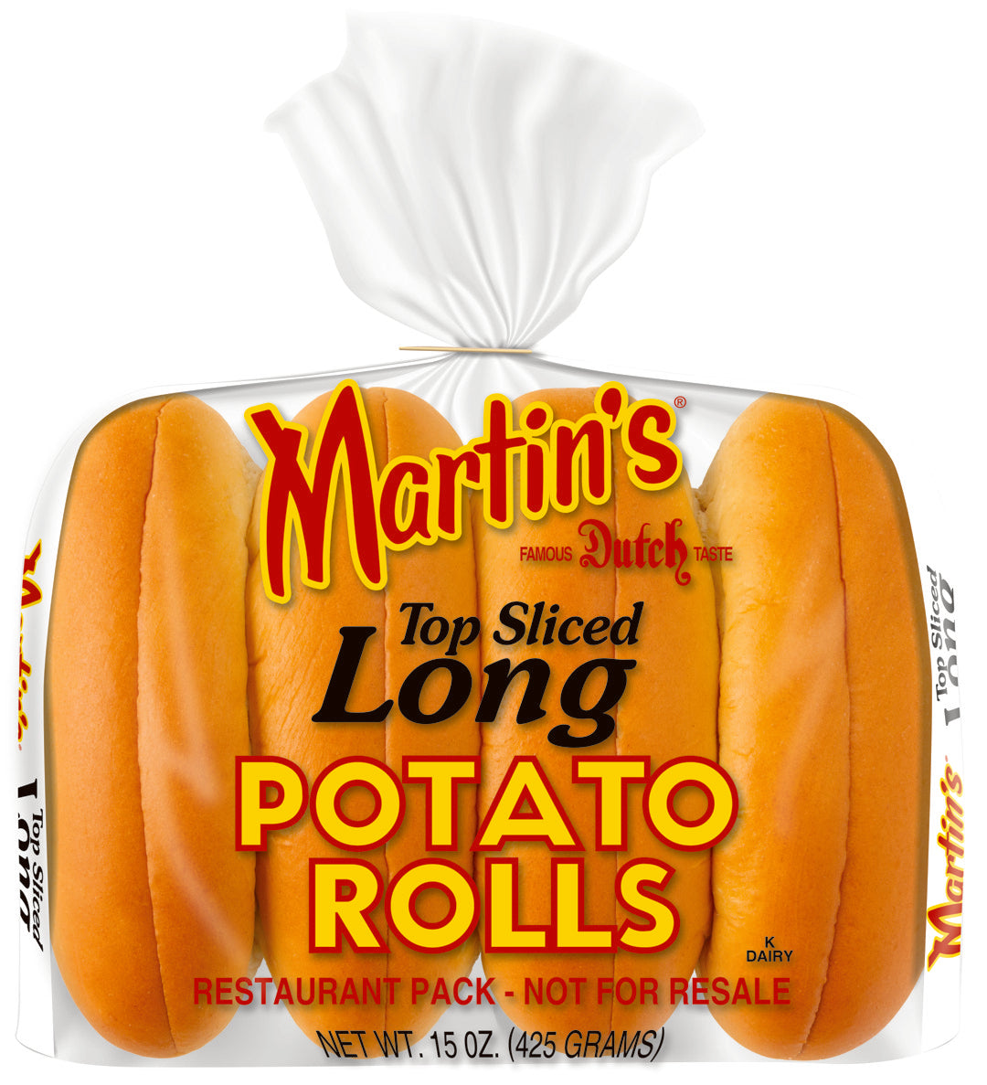 Long Potato Roll Top Sliced