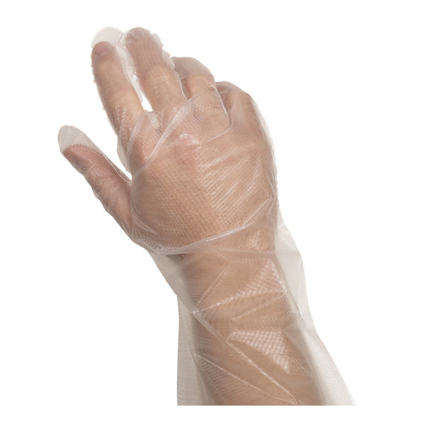 Polyethylene Elbow Length Clear Gloves