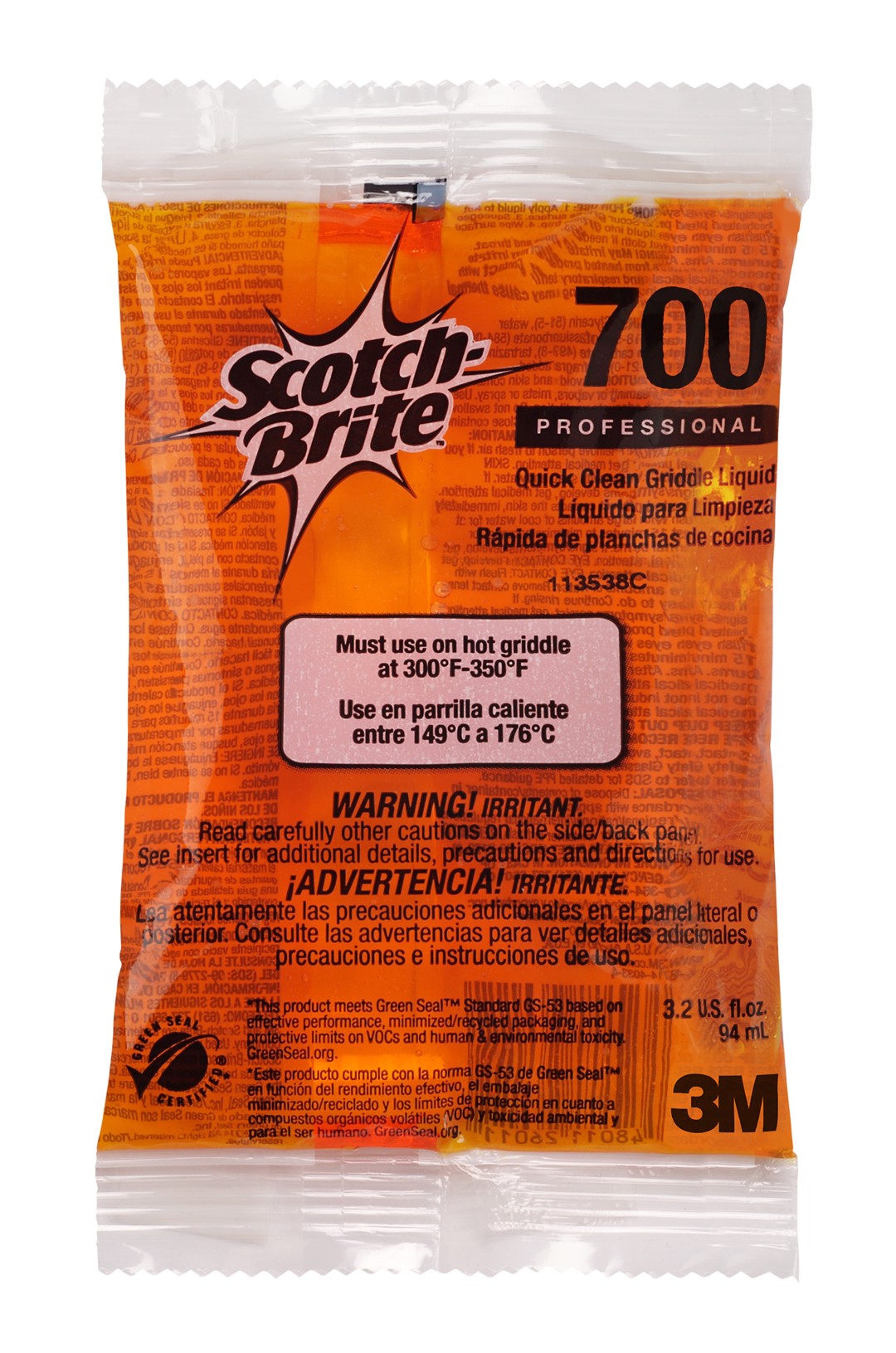 Griddle Quick Clean Liquid Packets