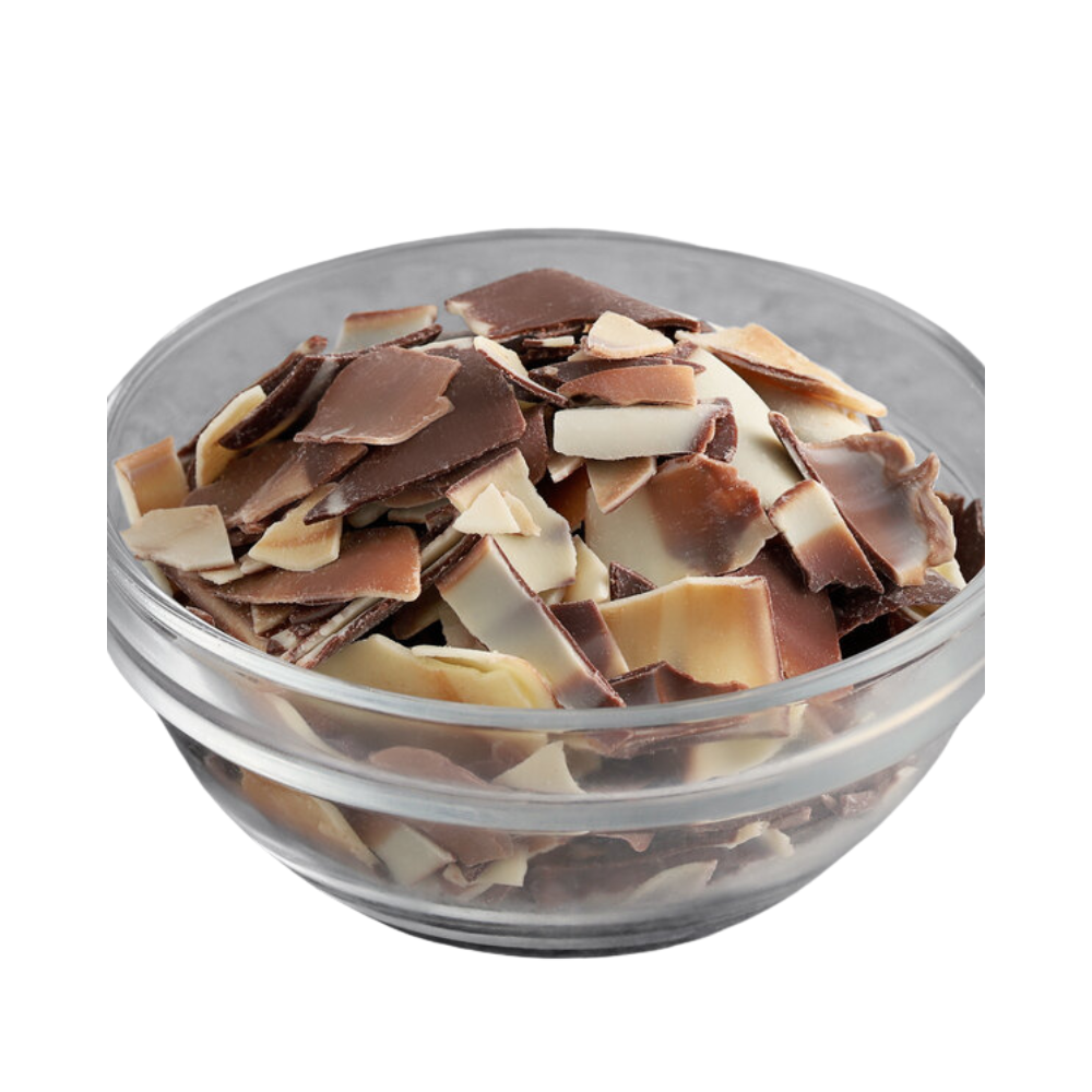 Dark & White Marbled Chocolate Shavings