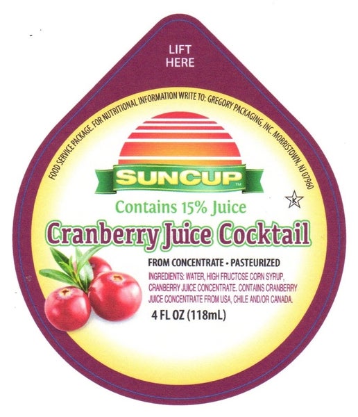 Cranberry Juice Cocktail Frozen 4oz Cup