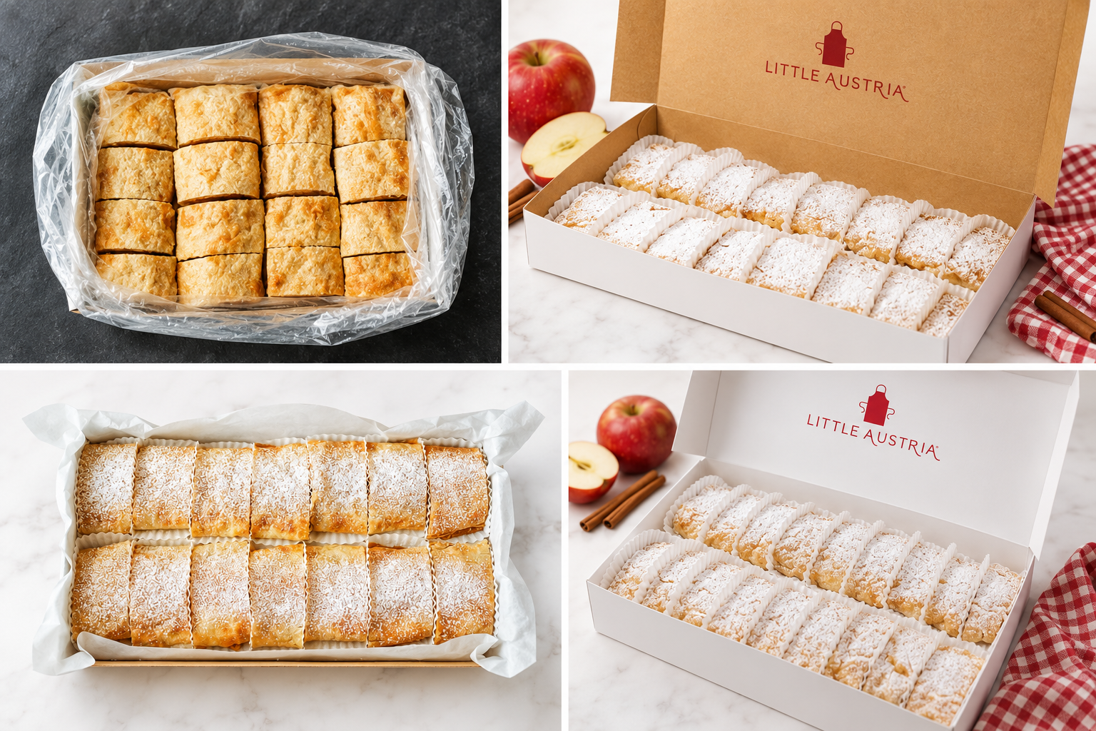Little Austria Traditional Apple Strudel, Petite Cut — Case of 64