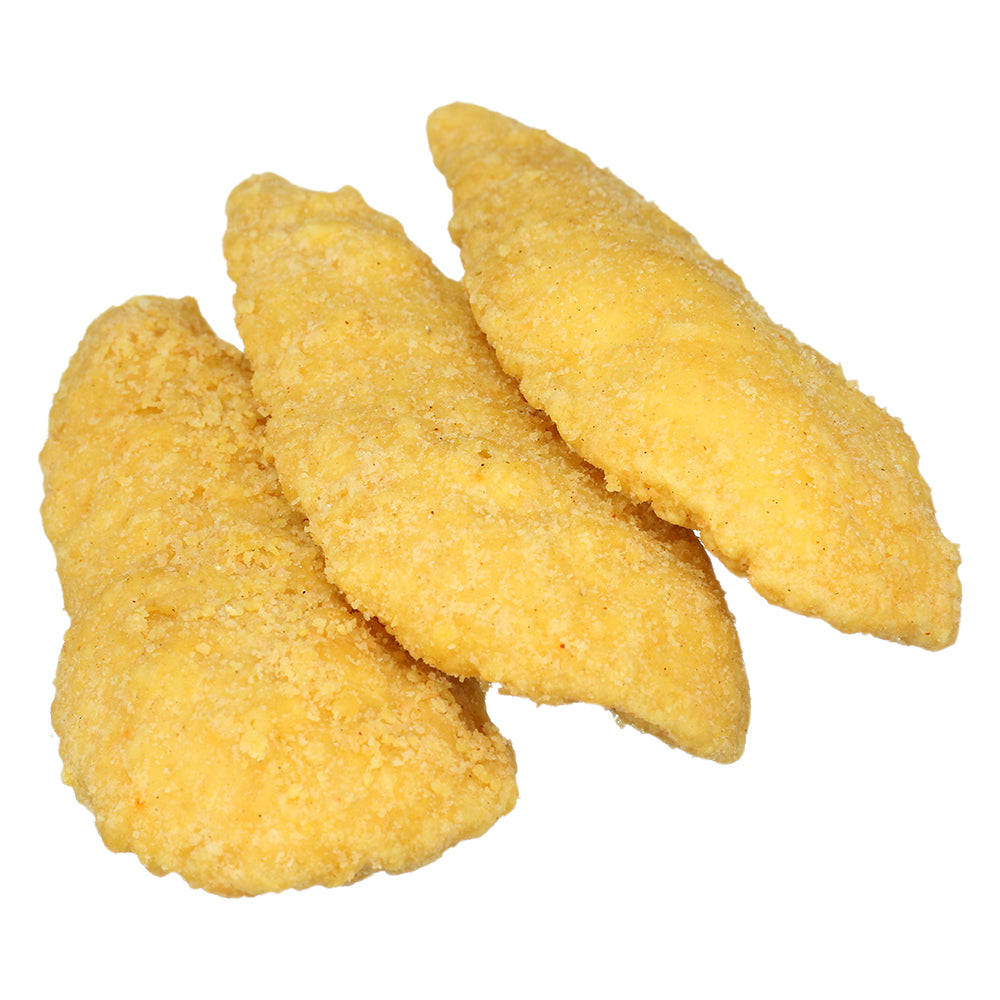 Uncooked Crispy Breaded Chicken Tender
