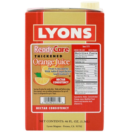 Orange Juice Nutritional Drink Nectar Consistency