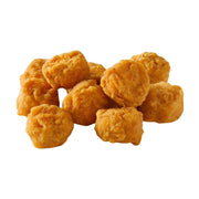 Cooked Whole Grain Breaded Chicken Poppers