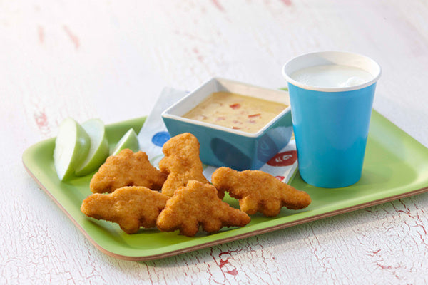Cooked Dino Shaped Chicken Nuggets