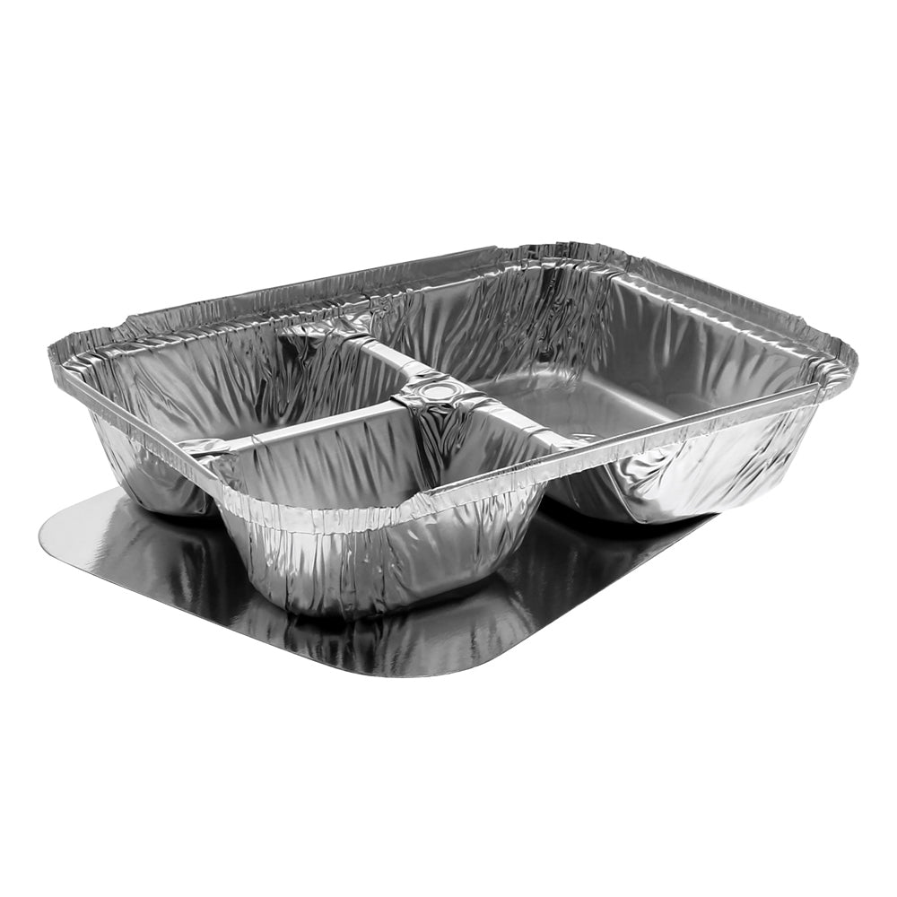 3 Compartment Aluminum Pan with Lid