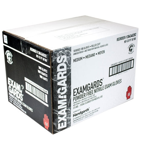 * Gloves Nitrile Black Powder Free Medium