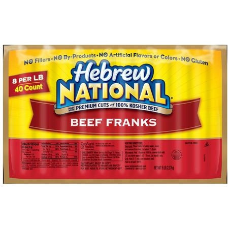 Skinless Kosher Hot Dog 6 Inch 8:1