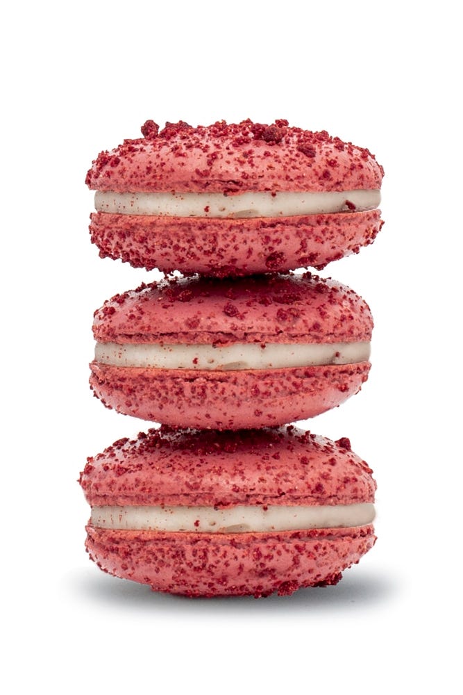 Duverger Red Velvet French Macarons Gluten Free, 12 ct