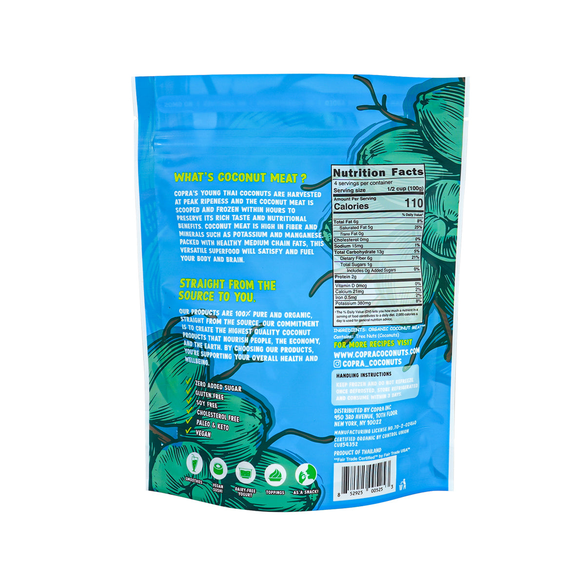Frozen Organic Coconut Meat