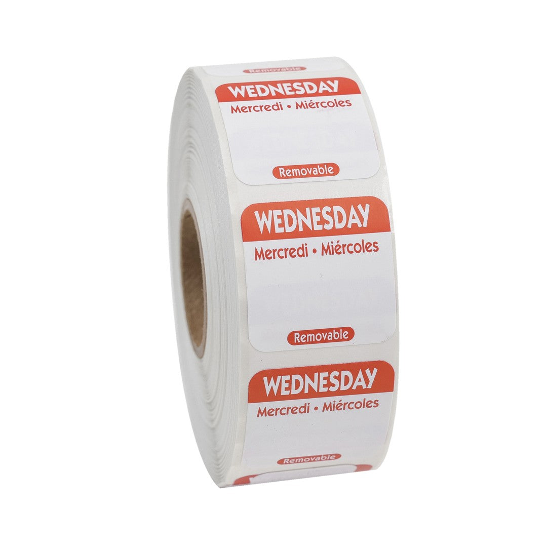 Wednesday 1 Inch Removable Labels