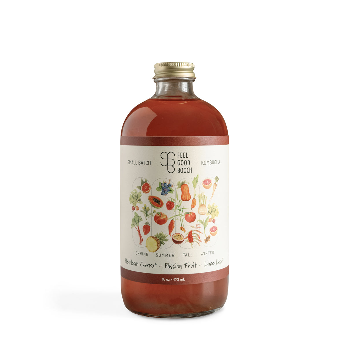 Heirloom Carrot, Passion Fruit, Lime Leaf Kombucha