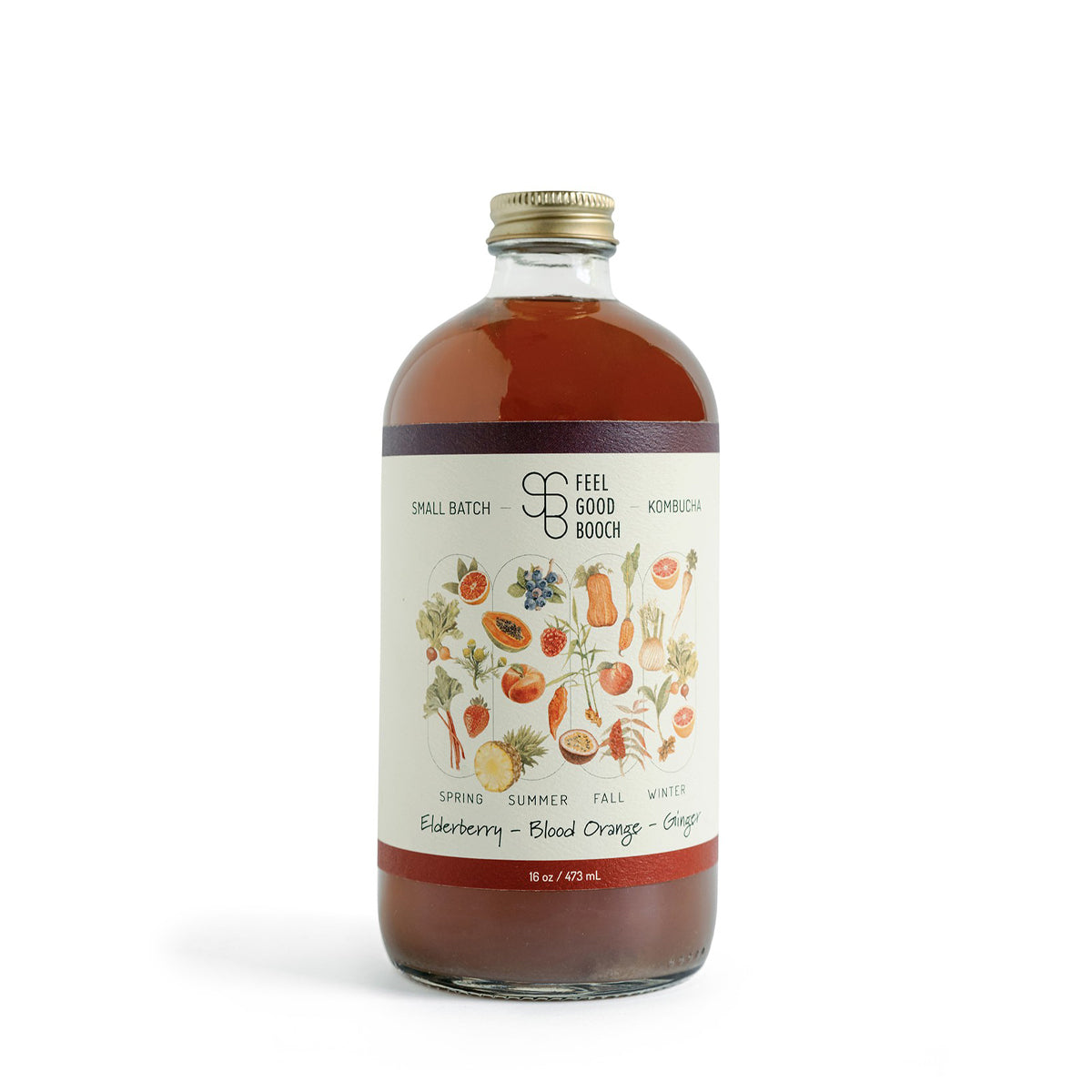 Elderberry, Blood Orange, Ginger Kombucha