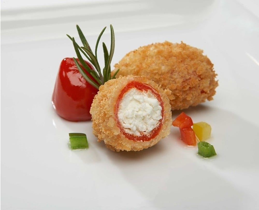 Parmesan Stuffed Peppadew Breaded