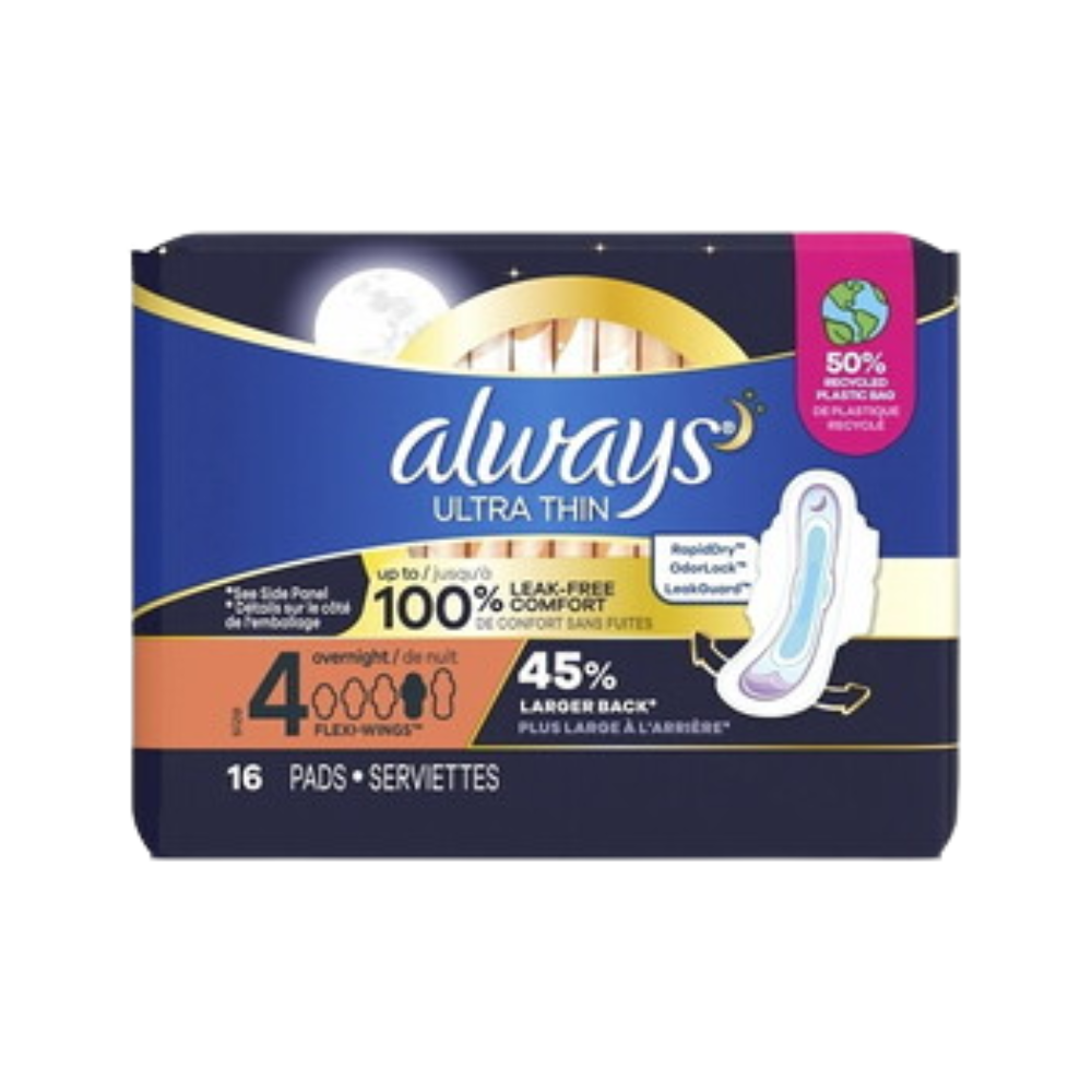 Super Overnight Maxi Pads With Wings