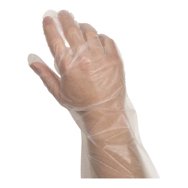 Polyethylene Elbow Length Clear Gloves