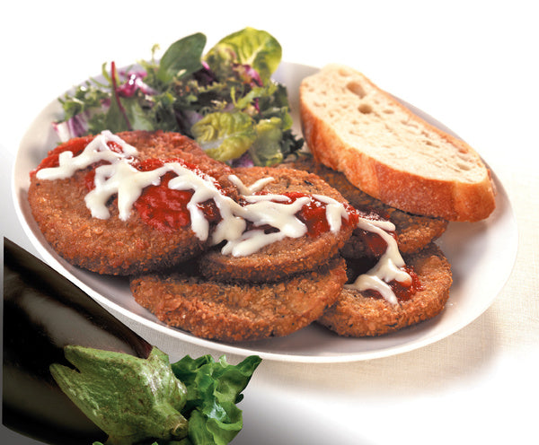 3/8 Inch Round Battered Eggplant Cutlet