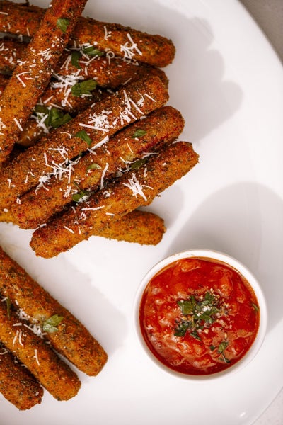 Mozzarella Stick Coated with  Garlic & Romano