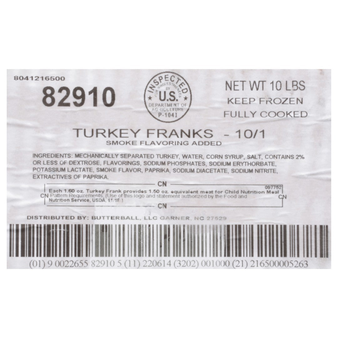 * Turkey Hot Dog 10:1