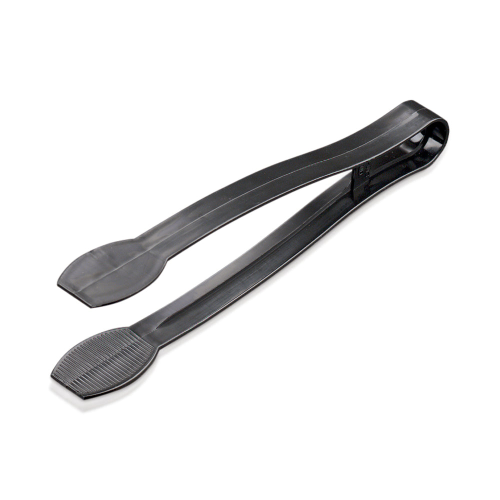 9 Inch Black Plastic Serving Tongs