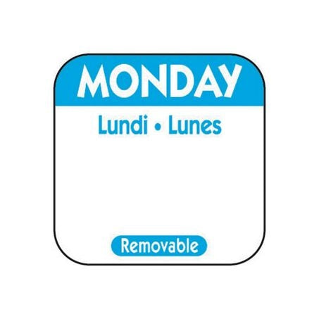 Monday 1 Inch Removable Labels