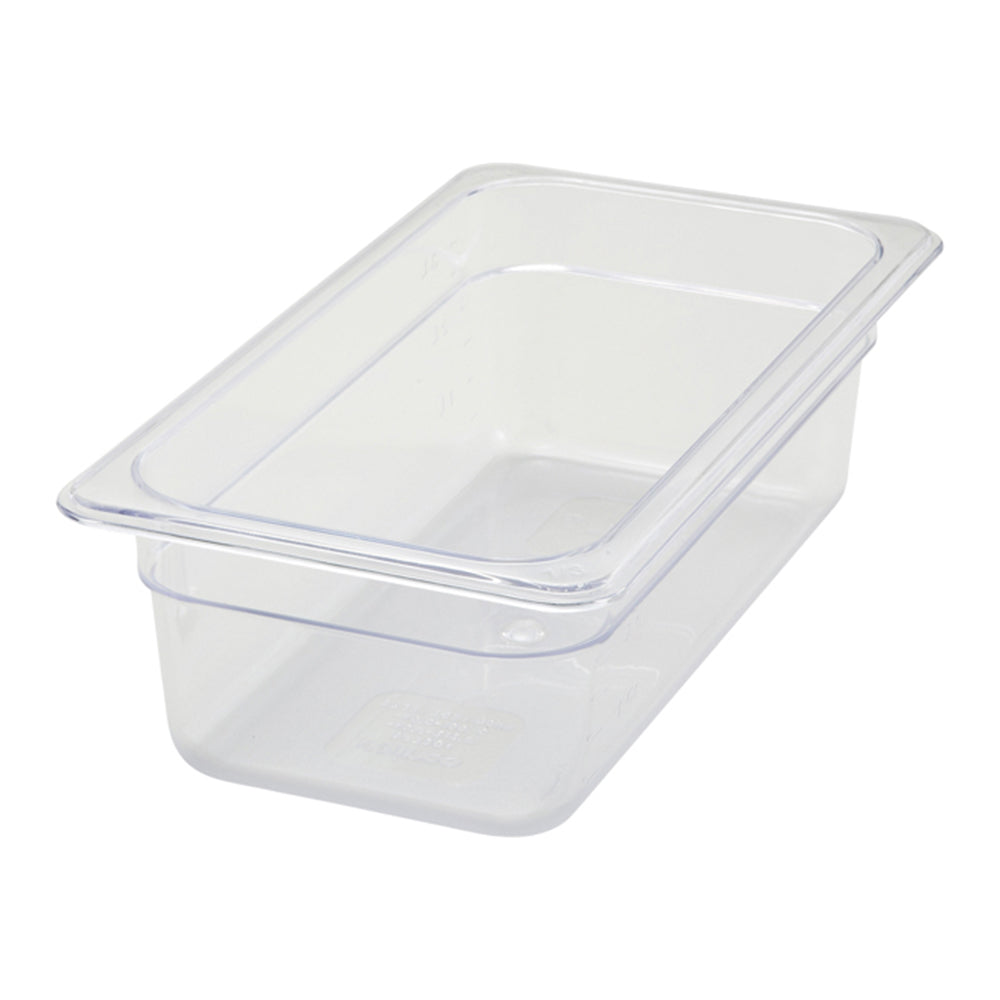 Clear Plastic Food Pan 1/3 Sized 4 Inch Deep