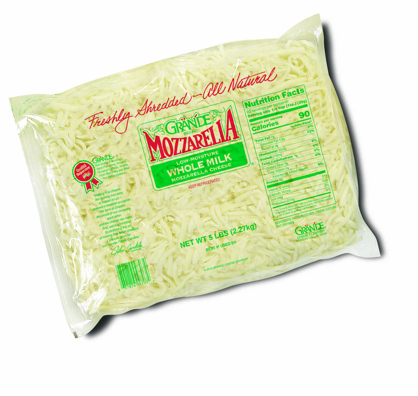 Whole Milk Shredded Mozzarella Cheese