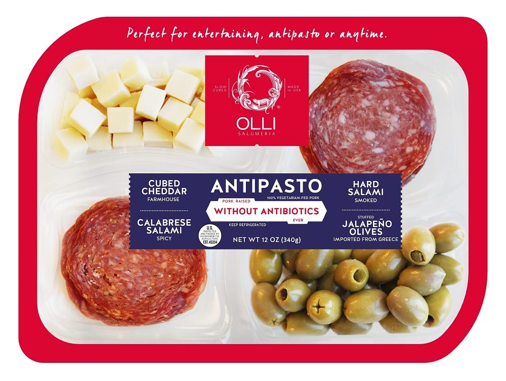 Salami, Cheddar, Jalapeno, & Olive Antipasto Tray