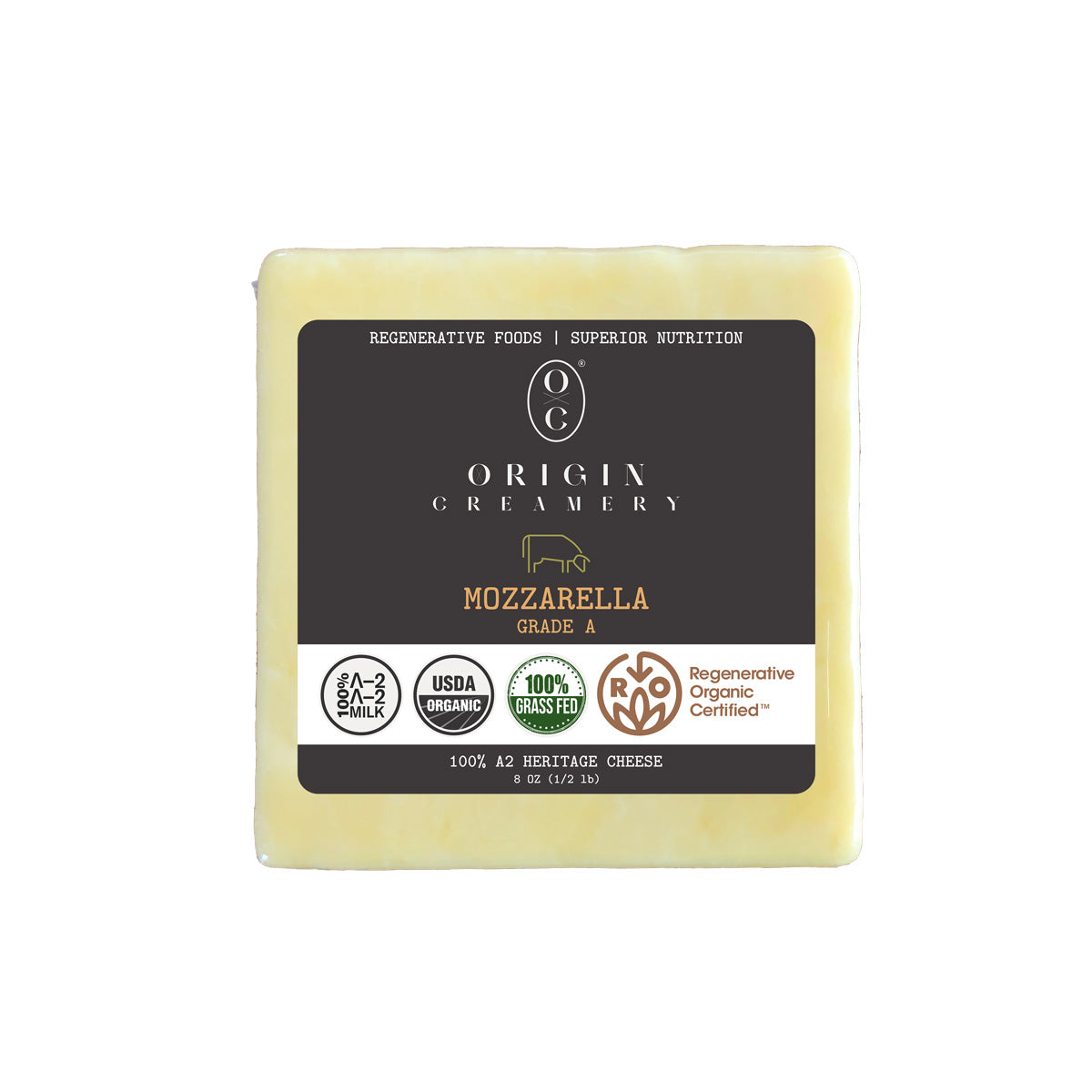 Organic A2 Mozzarella Cheese Block
