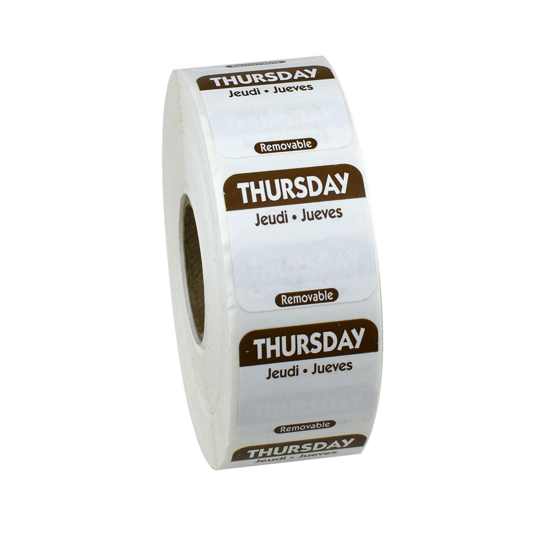 Thursday 1 Inch Removable Labels