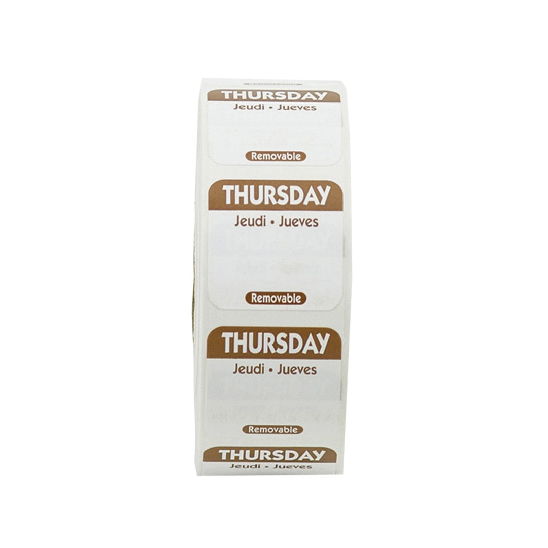 Thursday 1 Inch Removable Labels