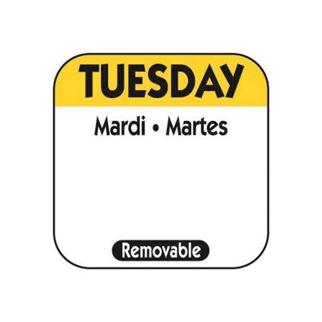 Tuesday Removable Labels