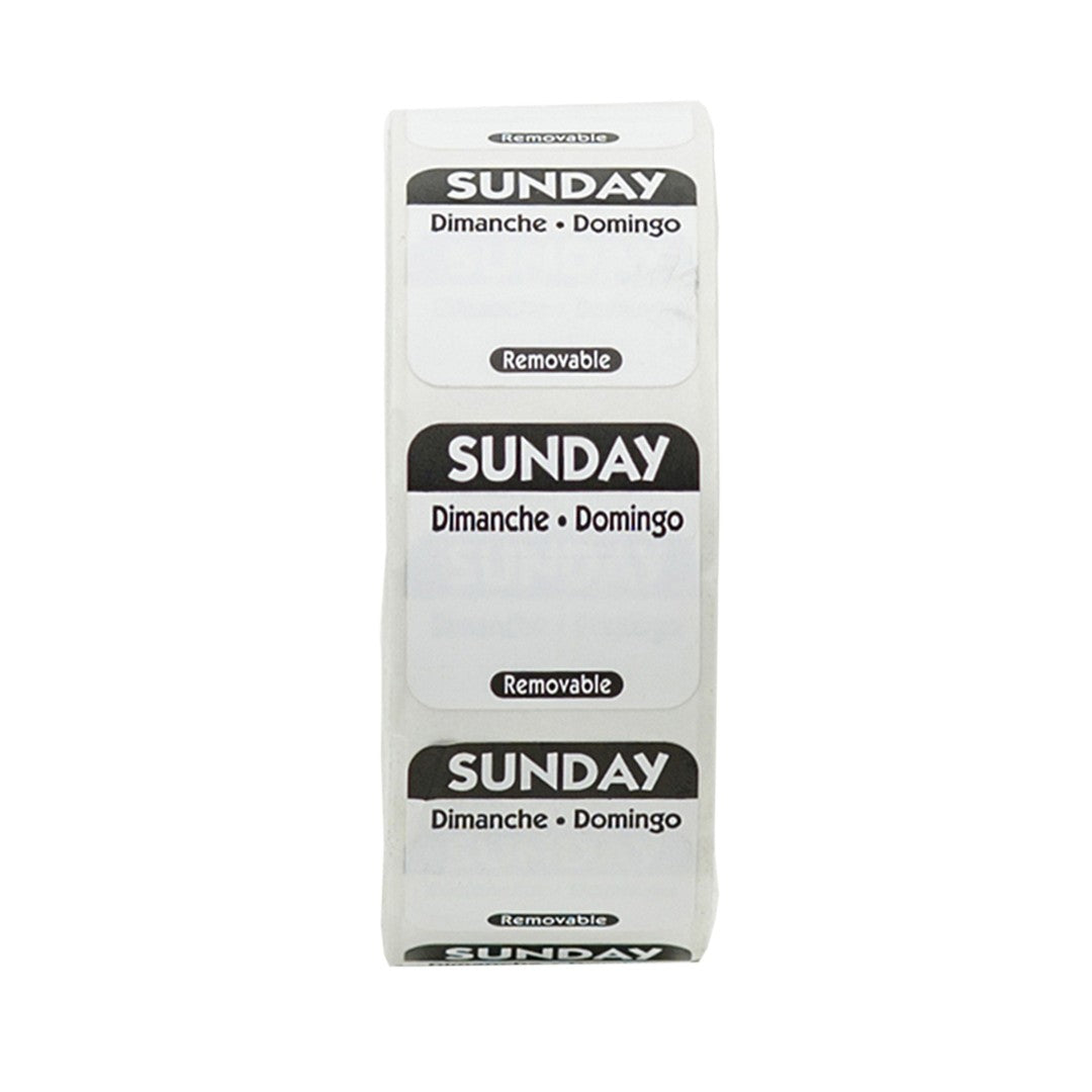Sunday 1 Inch Removable Labels