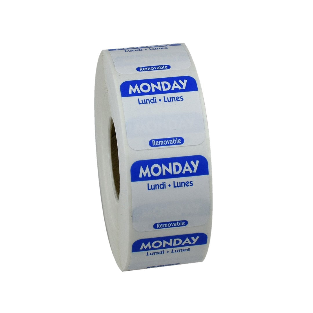 Monday 1 Inch Removable Labels
