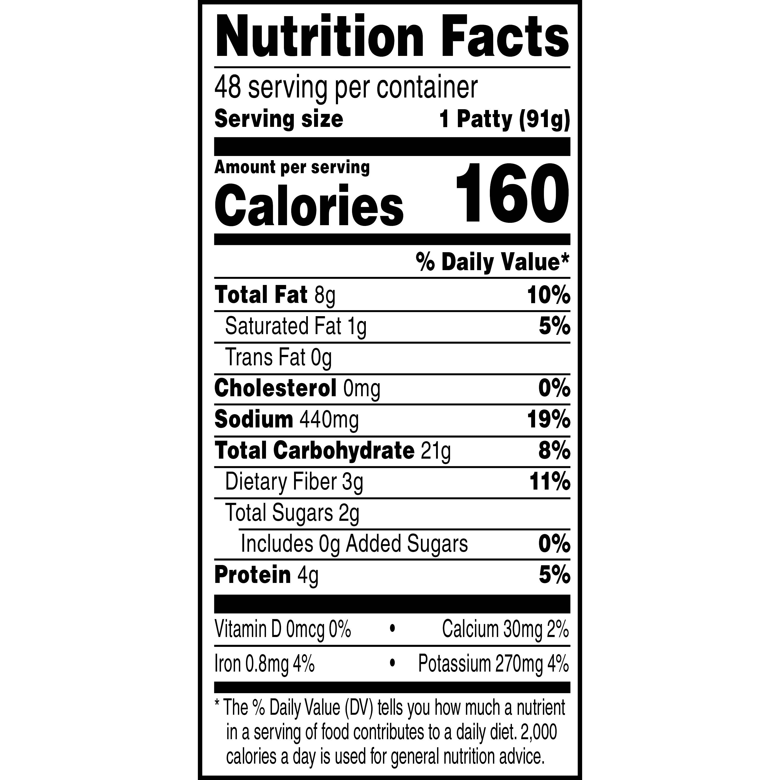 * Plant Based Malibu Veggie Burgers