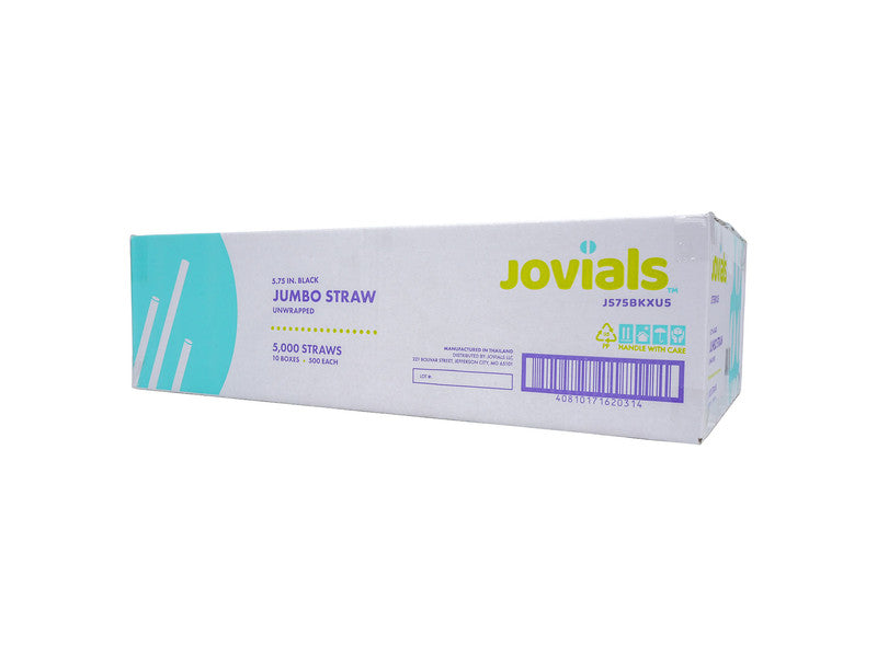 Unwrapped Black Plastic Straw Jumbo