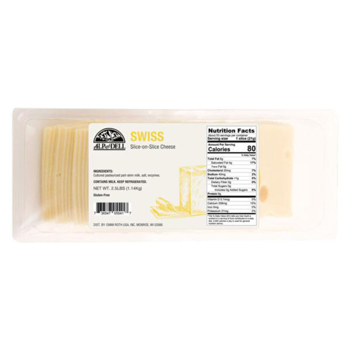 Sliced Swiss Cheese