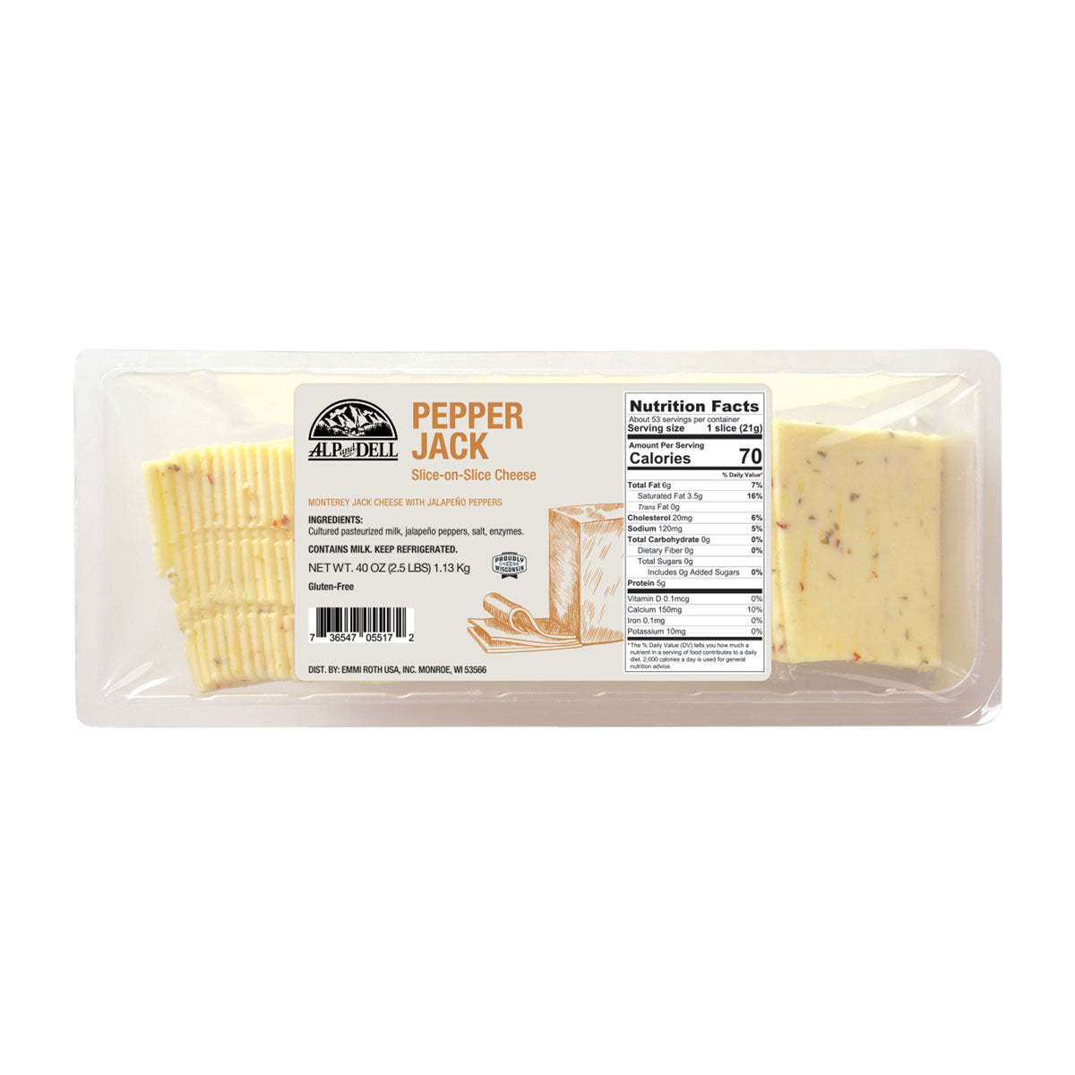 Sliced Pepper Jack Cheese