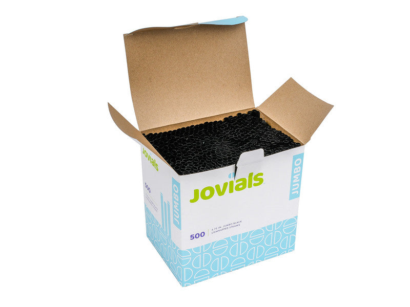 Unwrapped Black Plastic Straw Jumbo