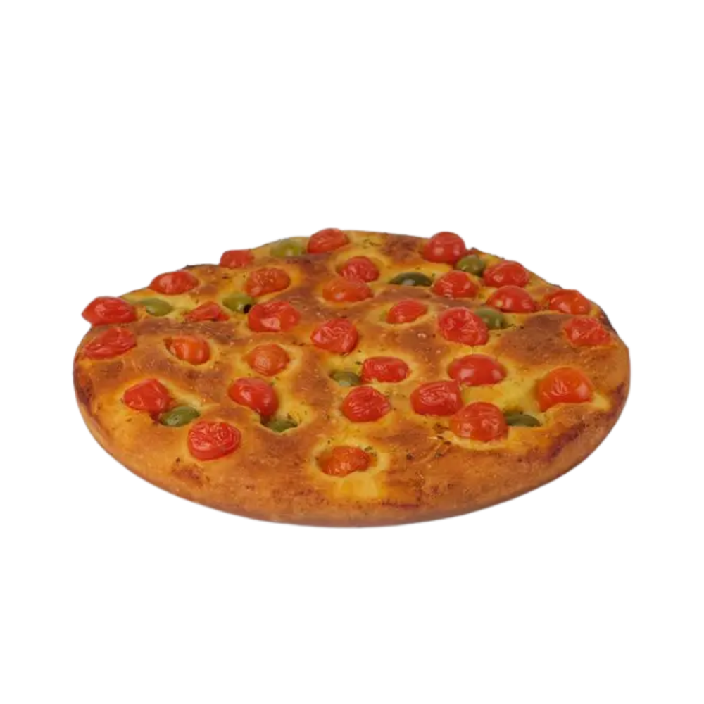 Focaccia Bread with Tomato and Olive